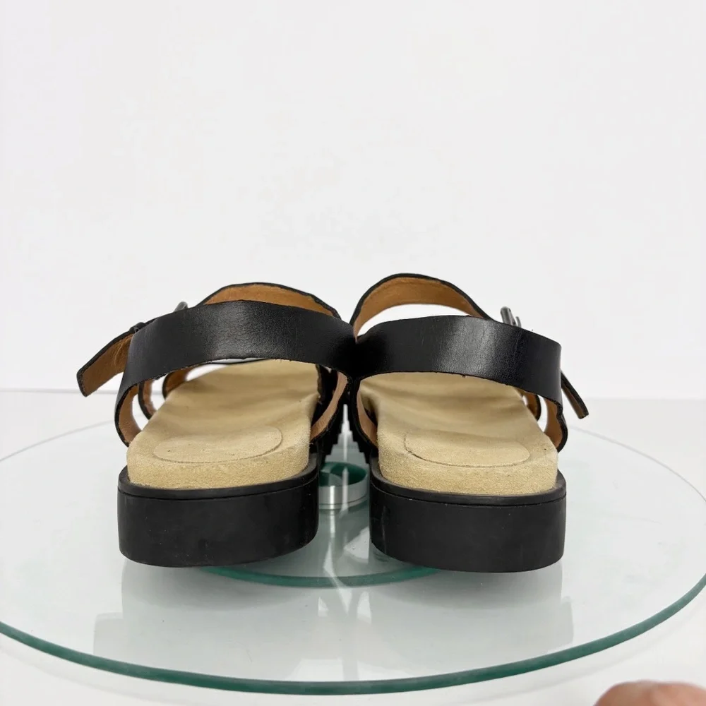 MADEWELL The Addie Leather Ankle Strap Sandals Lug Sole Black Size 9 - Picture 3 of 10